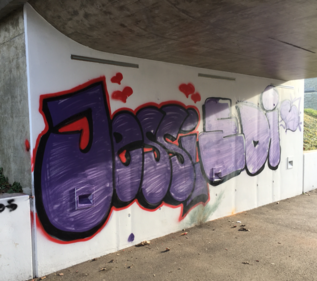 Beispiel am Kurpark: (Stand 1.1.25, Die Wand rechts ist seit der Herbstmesse „Bad Rappenau Regional“ am 19.10.24 in dem Zustand. Die linke Seite kam erst später dazu.)